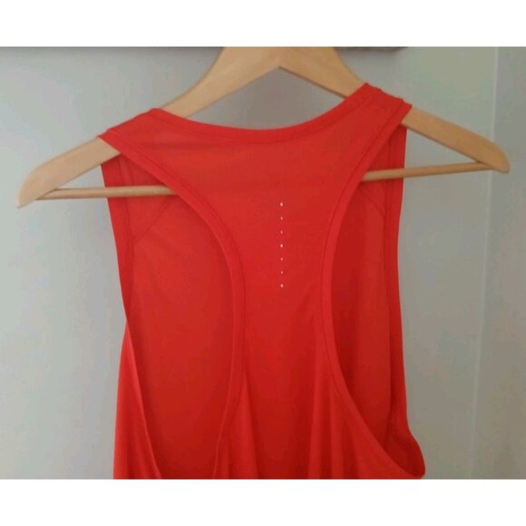 Athleta Grid Knit Tank Top Size XL Red Gym Pickleball Breathable Side Slit - Picture 9 of 10